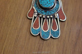 Vintage Tibetan Buddha Hand Pendant Necklace Nepal Jewelry