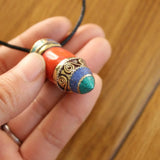 Tribal Tibetan Amulet Nepal Brass Bullet Pendant Necklace