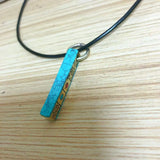 Tibetan Copper Lucky Signs Stone Double Side Pendant 38mm Long