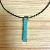 Tibetan Copper Lucky Signs Stone Double Side Pendant 38mm Long