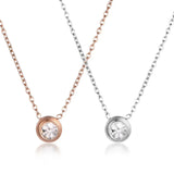Crystal Pendant Clavicle Chain Necklace 14k Jewelry