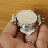 Tibetan Silver Turquoise Stone Prayer Box Gau Pendant