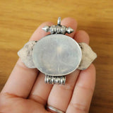 Tibetan Silver Turquoise Stone Prayer Box Gau Pendant