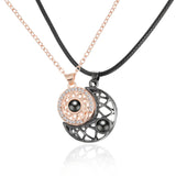 PN3 Silver Necklace Gold Letter Pendant Opal