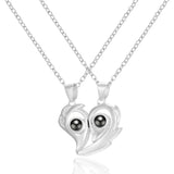 PN3 Silver Necklace Gold Letter Pendant Opal