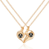 PN3 Silver Necklace Gold Letter Pendant Opal
