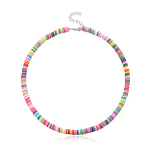 Bohemian 6mm Polymer Clay Necklace Soft Pottery Choker Necklace