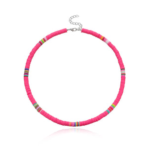 Bohemian 6mm Polymer Clay Necklace Soft Pottery Choker Necklace