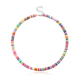 Bohemian 6mm Polymer Clay Necklace Soft Pottery Choker Necklace