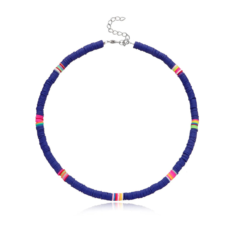 Colorful Beaded Choker Necklace Bohemian Jewelry