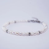 POHIER Freshwater Pearl Bracelet Man Woman Stainless Steel Clasp Jewelry