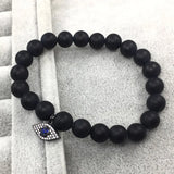 Evil Eye Charm Bracelet Men Agates Beads Men Jewelry