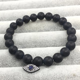 Evil Eye Charm Bracelet Men Agates Beads Men Jewelry