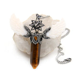 Natural Stone Angel Wings Pendant Necklace Vintage Jewelry