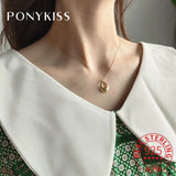 925 Sterling Silver Water Drop Pendant Necklace Minimalist Style Accessory