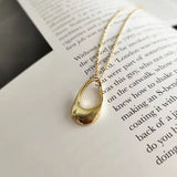 925 Sterling Silver Water Drop Pendant Necklace Minimalist Style Accessory