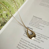 925 Sterling Silver Water Drop Pendant Necklace Minimalist Style Accessory
