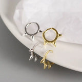 925 Sterling Silver Lightning Hoop Earrings