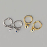 925 Sterling Silver Lightning Hoop Earrings