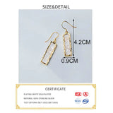 925 Silver Zircon Geometric Shell Earrings Women Party Accessory Gift