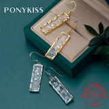 925 Silver Zircon Geometric Shell Earrings Women Party Accessory Gift