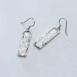 925 Silver Zircon Geometric Shell Earrings Women Party Accessory Gift