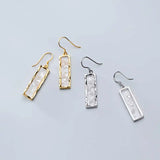 925 Silver Zircon Geometric Shell Earrings Women Party Accessory Gift