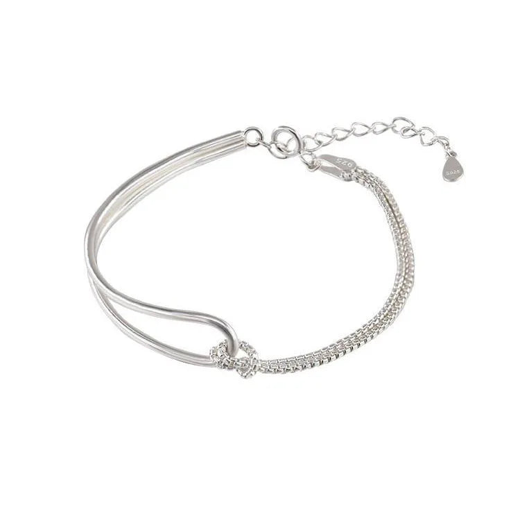 925 Silver Asymmetry Chain Bracelets for Women