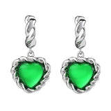 925 Silver Baroque Irregular Pearl Heart Stud Earrings