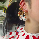 925 Silver Baroque Irregular Pearl Heart Stud Earrings