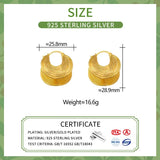 925 Silver Geometric 18k Hoop Earrings for Women