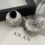 925 Silver Geometric 18k Hoop Earrings for Women