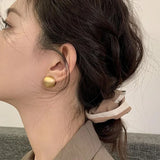 925 Silver Frosted Sphere Hoop Earrings for Women Geometric Jewelry