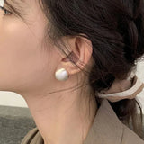 925 Silver Frosted Sphere Hoop Earrings for Women Geometric Jewelry
