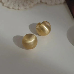 925 Silver Frosted Sphere Hoop Earrings for Women Geometric Jewelry