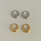 925 Silver Oval Hoop Earrings for Women Party Fine Jewelry