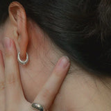 925 Silver Oval Hoop Earrings for Women Party Fine Jewelry