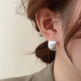 925 Silver Oval Letter Stud Earrings Vintage Fine Jewelry