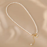 925 Silver Pearl Shell Heart Choker Necklace Women Fine Jewelry