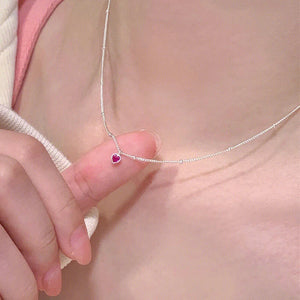 925 Silver Heart Pendant Choker for Women