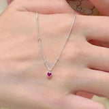 925 Silver Heart Pendant Choker for Women