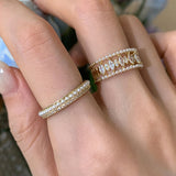 925 Silver Zircon Pearl Adjustable Ring for Women
