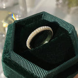 925 Silver Zircon Pearl Adjustable Ring for Women