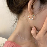 925 Silver Pearl Bead Hoop Earrings Vintage Jewelry