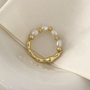 925 Silver Freshwater Pearls Adjustable Rings for Women