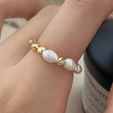 925 Silver Freshwater Pearls Adjustable Rings for Women