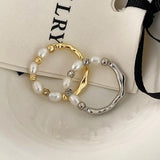 925 Silver Freshwater Pearls Adjustable Rings for Women