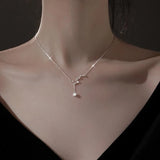 925 Silver Galaxy Star Chain Rose Choker Necklace Romantic Jewelry