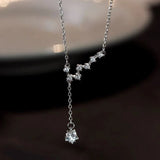 925 Silver Galaxy Star Chain Rose Choker Necklace Romantic Jewelry