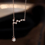 925 Silver Galaxy Star Chain Rose Choker Necklace Romantic Jewelry